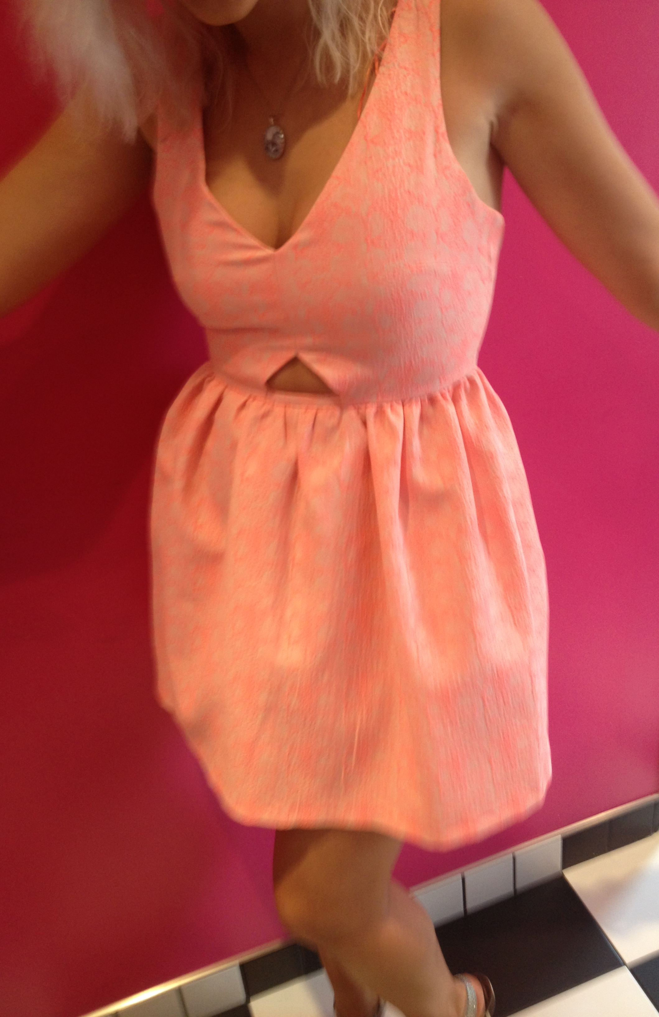 zara neon pink dress
